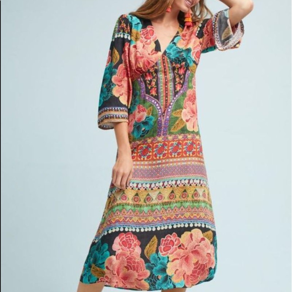 Anthropologie Farm Rio Rosario Midi dress